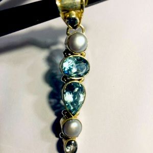 925 silver lite blue topaz